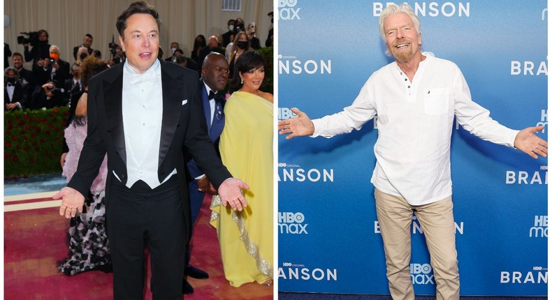 Elon Musk paid Sir Richard Branson a surprise visit before his first space flight in July 2021.Getty Images