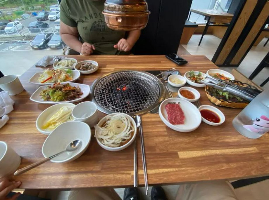 Rodzinny grill w Korei