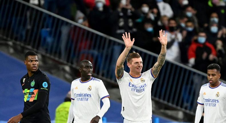 Toni Kroos scored the opener for Real Madrid against Inter Milan in the Champions League on Tuesday. Creator: PIERRE-PHILIPPE MARCOU