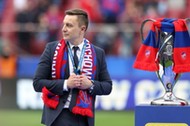 Michał Świerczewski podczas finałowego meczu Pucharu Polski Raków Częstochowa i Lech Poznań, Warszawa, maj 2022 r.