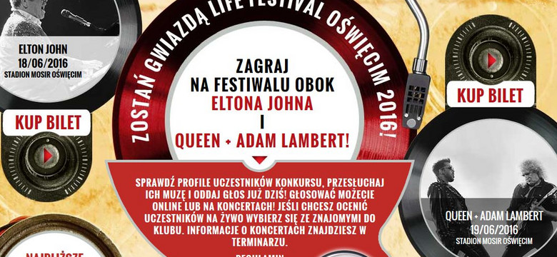 Life Festival Oświęcim: Ruszył drugi etap konkursu Life On Stage. Kto zagra przed Queen?