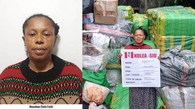 The drug Baroness intercepted by the NDLEA operatives. [Facebook:NDLEA]