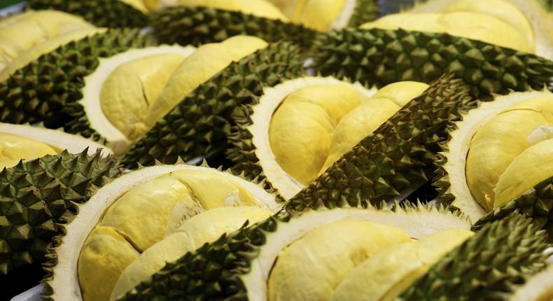 Durian fruit on market