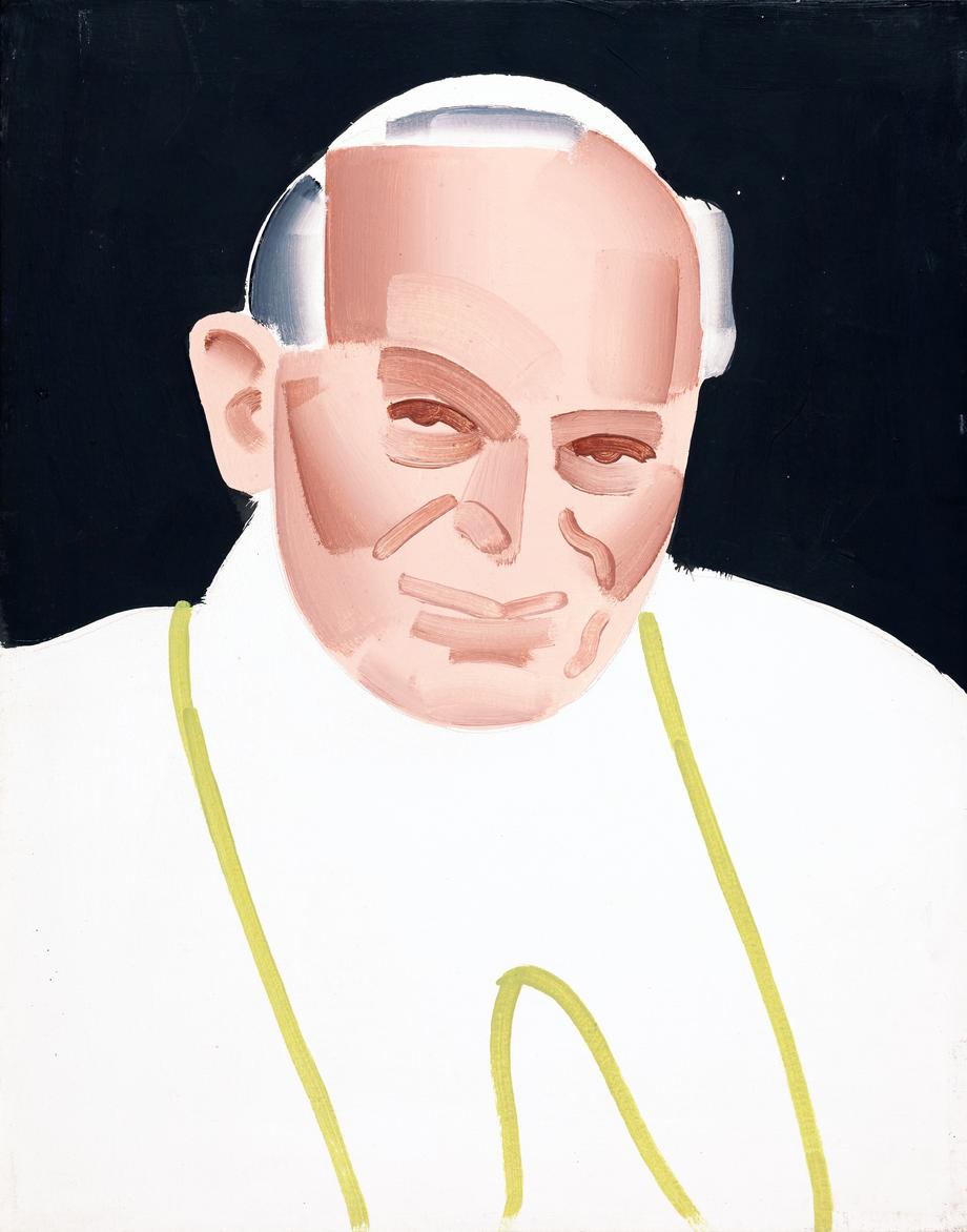 Rafał Bujnowski, ,,Papież'', 2002, olej / płótno, 50 × 40 cm, Kolekcja MOCAK-u
