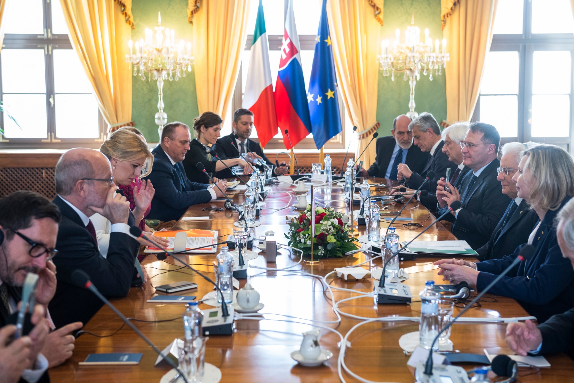 Taliansky prezident Sergio Mattarella a slovenská prezidentka Zuzana Čaputová.