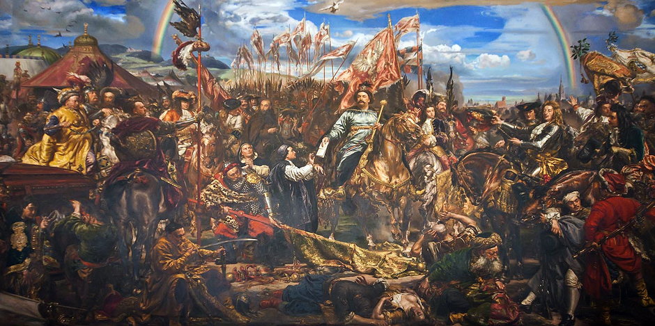 Obraz Jana Matejko "Jan Sobieski pod Wiedniem", o wym. 458 × 894 cm
