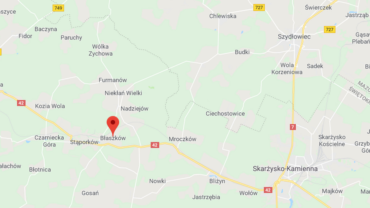 Wypadek na DK 42 w miejscowości Błaszków