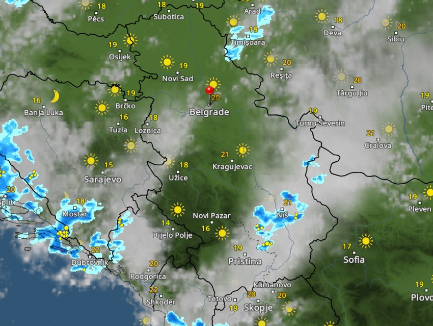 Kretanje nevremena u 6 sati