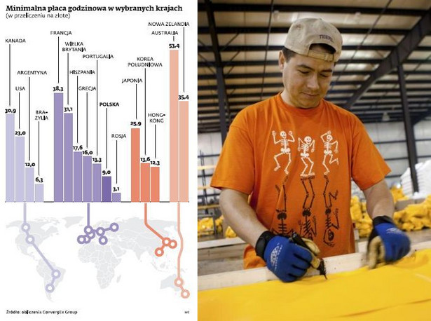 Minimalna płaca godzinowa w wybranych krajach