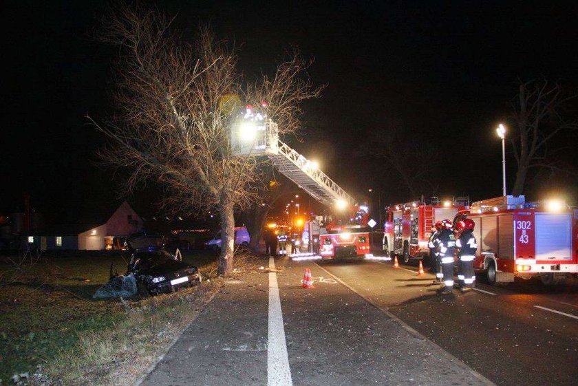 Przeżył wypadek i zawisł na drzewie