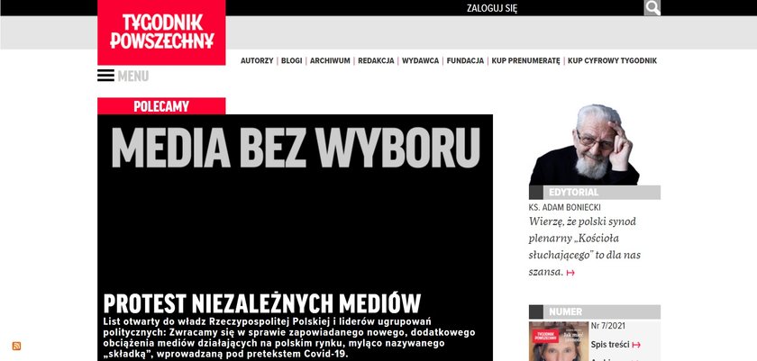 Te media przyłączyły się do akcji "Media bez wyboru"