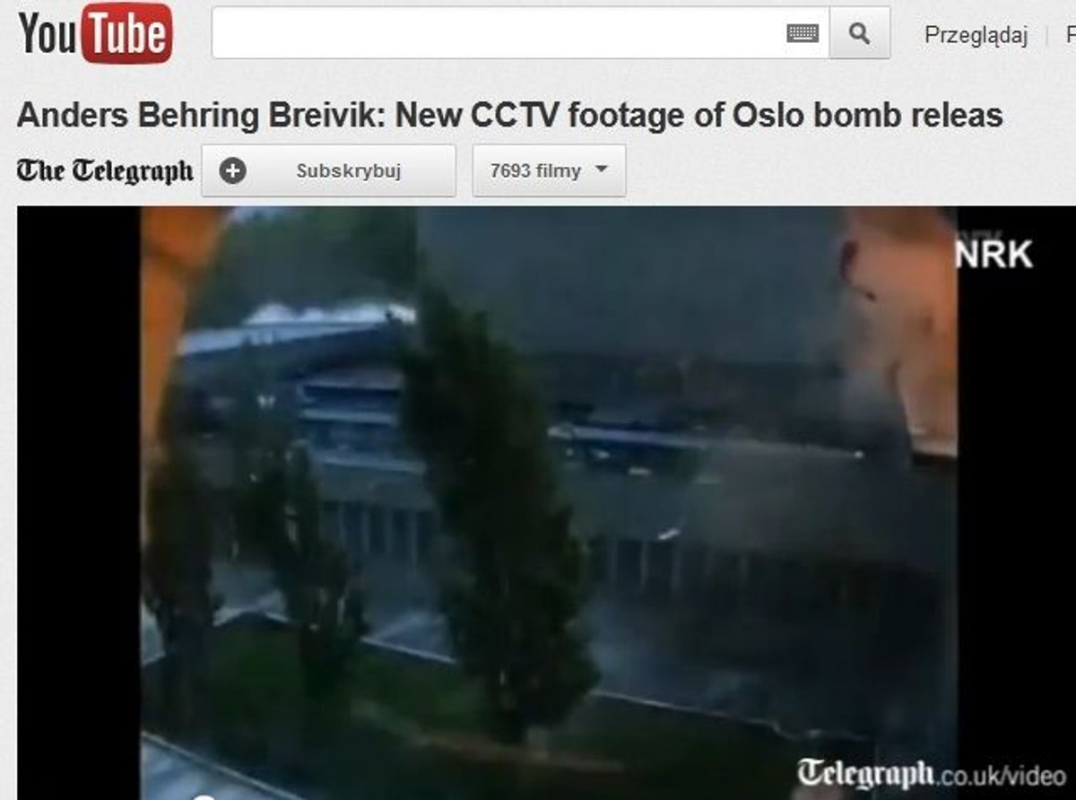 Wybuch bomby podłożonej przez Andersa Breivika