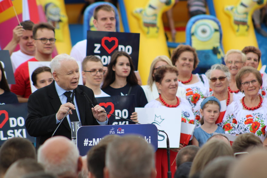 Jarosław Kaczyński na pikniku PiS w Stawiskach