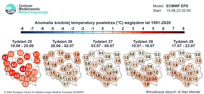 Lipiec najcieplej zapowiada się na południu a najchłodniej nad morzem