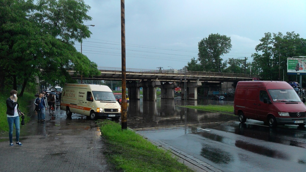 Po burzy wrocławskie ulice zamieniły się w rwące potoki