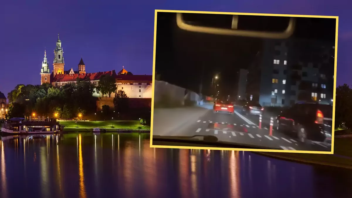 Streamerzy transmitowali swój szaleńczy rajd po ulicach Krakowa. Nagrania trafiły do sieci (screen: Bandyta z kamerką/YouTube)