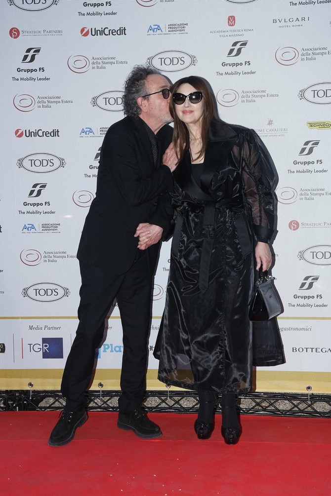Monika Beluči i Tim Barton na dodeli nagrada u Rimu