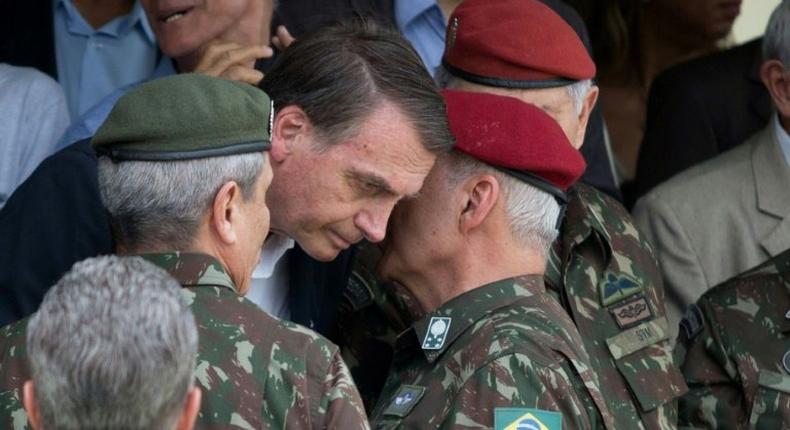 Brazil's President-elect Jair Bolsonaro at a military anniversary ceremony in Rio de Janeiro