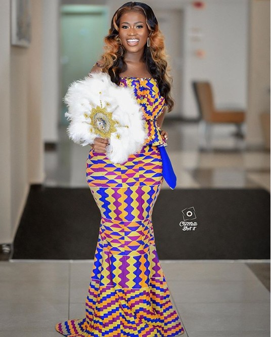 How Fella Makafui slayed in her beautiful Kente wedding dress