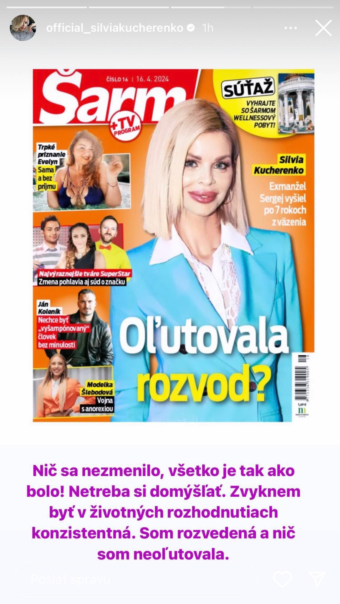 Silvia Kucherenko prezradila, či ľutuje rozvod s exmanželom Sergejom.