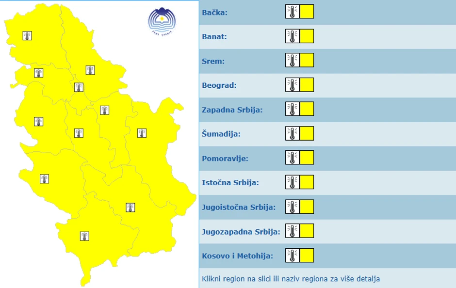 Meteoalarm za subotu