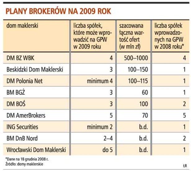 Plany brokerów na 2009 rok