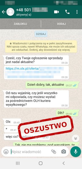 Oszustwo na OLX