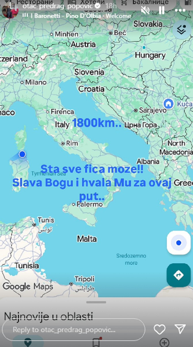Otac Predrag Popović putuje fićom