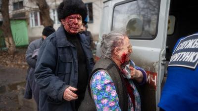 Mieszkańcy Donbasu po rosyjskim ataku