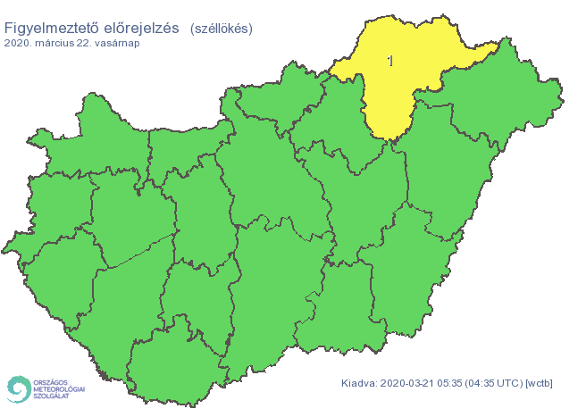 Egy megyére adtak ki riasztást széllökés miatt / Fotó: OMSZ