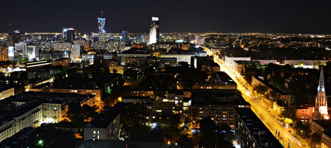 Warszawa nocą