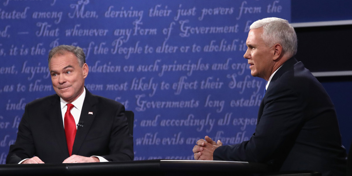 Vice-presidential candidates Tim Kaine, left, and Mike Pence discussed Syria during their debate last week. Pence said he would favor a more robust response from the US to counter Russian aggression.