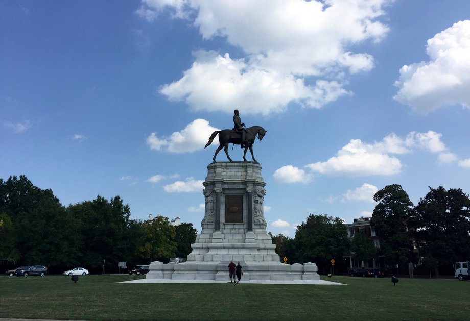 This 61-foot statue of Civil War Gen. Robert E. Lee was erected in 1890.