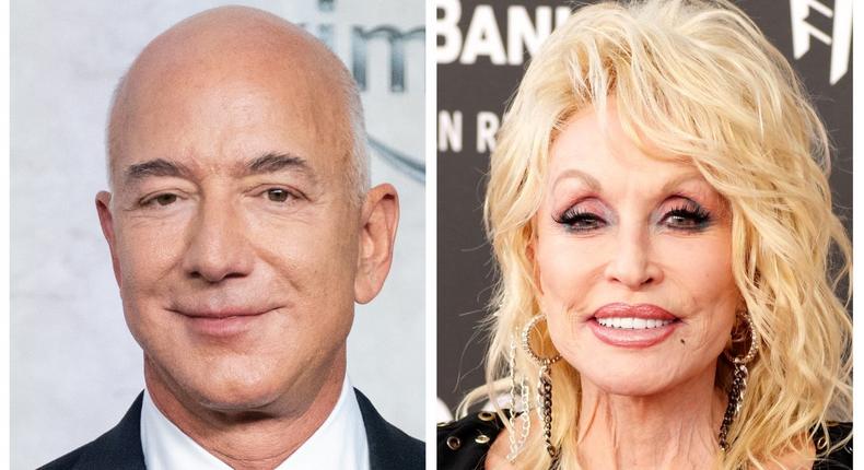 Jeff Bezos is giving Dolly Parton $100 million to donate to charity.Getty Images