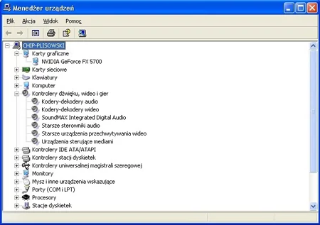 Windows XP i Vista rzadko wykazują się nowoczesnymi aplikacjami, za to przeważnie są przejrzyste – jak np. w przypadku Menedżera sprzętu. (Fot.Chip.pl)