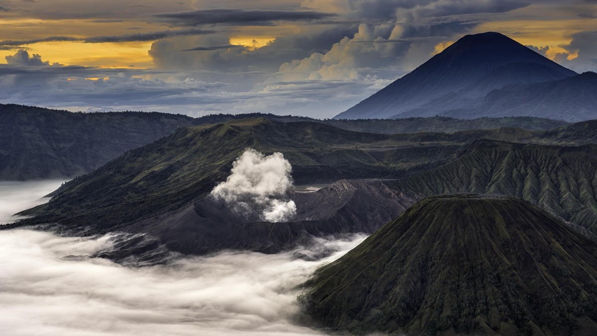 Bromo volcano at sunrise,Tengger Semeru National P