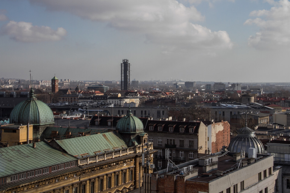 Szare niebo nad Krakowem