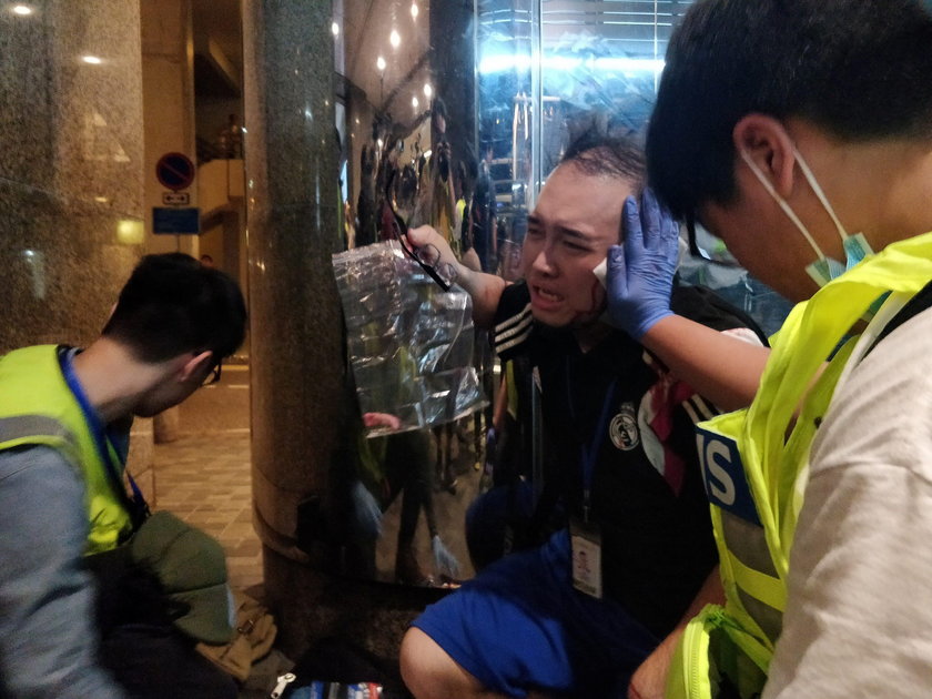 A view of the scene where Andrew Chiu Ka Yin, District Councillor of Taikoo Shing West, was injured 