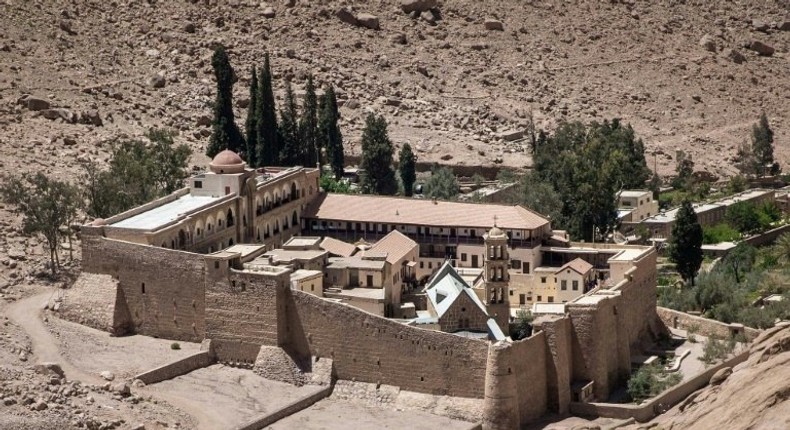 A general view of the Monastery of St. Catherine in Egypt's south Sinai, where a policeman was killed and three others wounded on April 18, 2017