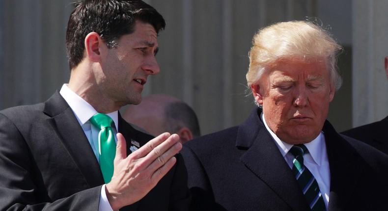 House Speaker Paul Ryan and President Donald Trump.