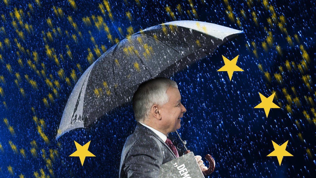 Businessman Walking in the Rain