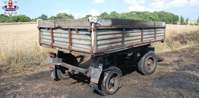 Tragedia w Horoszczycach. Rolnik próbował ugasić pożar przyczepy ze zbożem