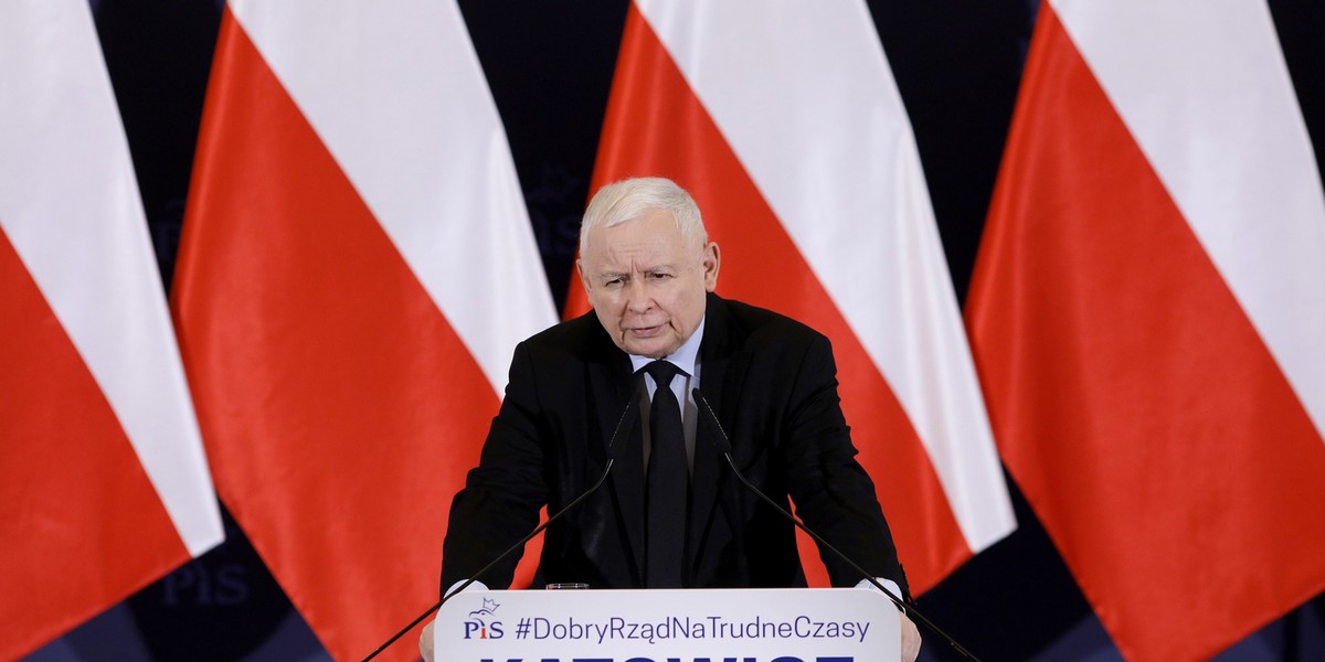 Jarosław Kaczyński w Katowicach.