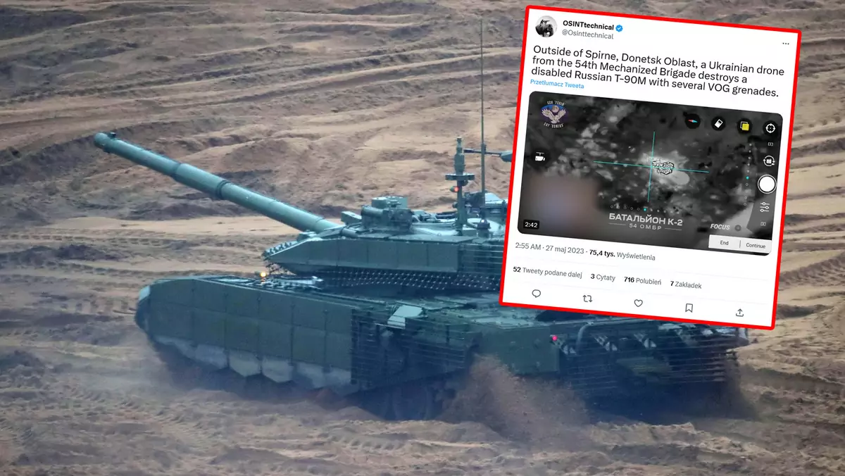 Ukraińcy zniszczyli kolejny czołg T-90M