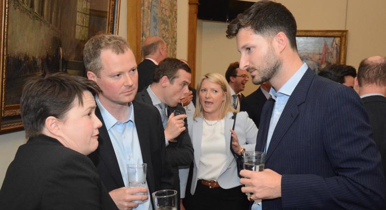 (left to right) Ruth Davidson, Neil O'Brien MP, Douglas Ross MP, Kirsten Haire MP and Onward Director Will Tanner.