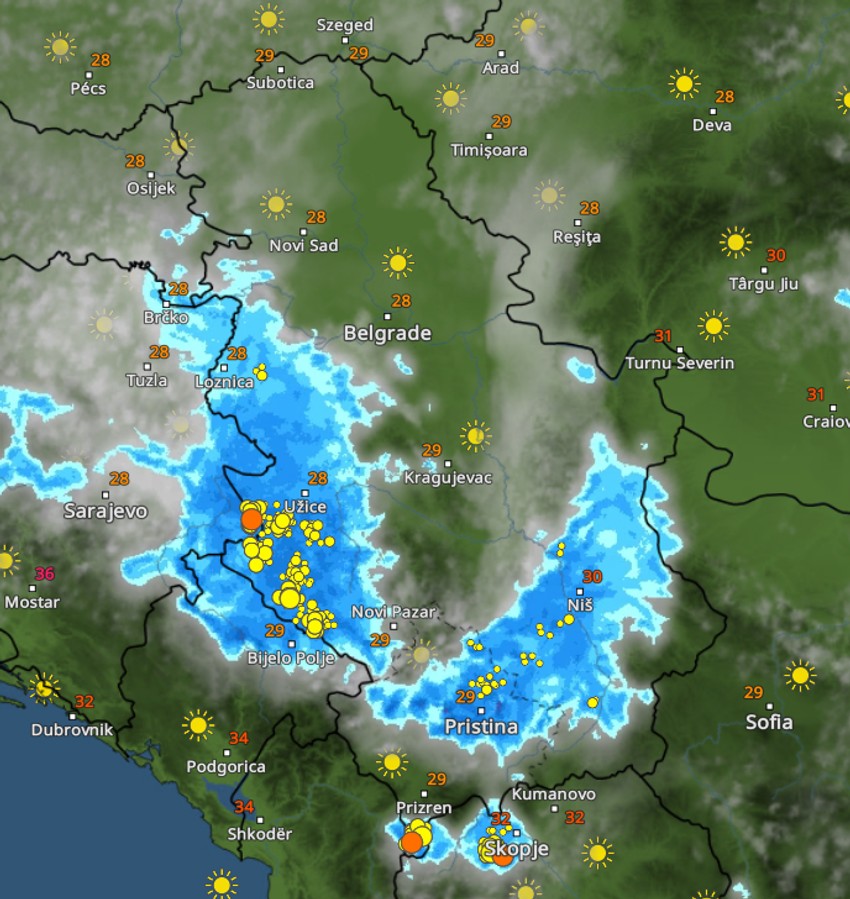 Najjače nevreme od 17h 