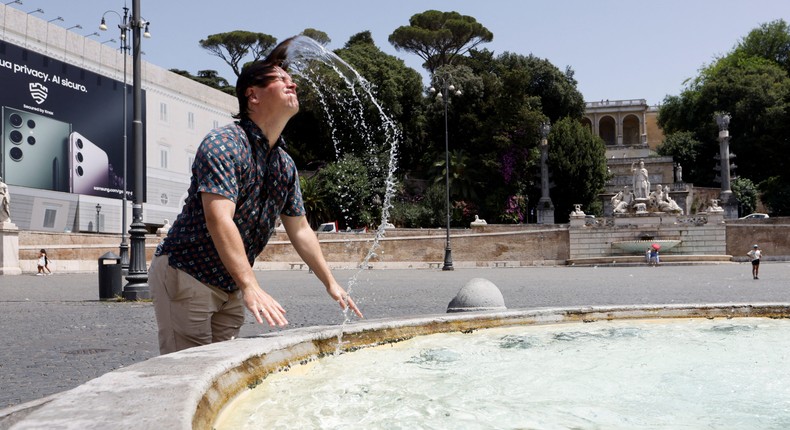 A person cools off during a heat wave in Rome this past July.Remo Casilli/Reuters