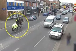 Najdziwniejszy "pościg" świata. Brytyjscy policjanci gonili kierowcę konno [WIDEO]