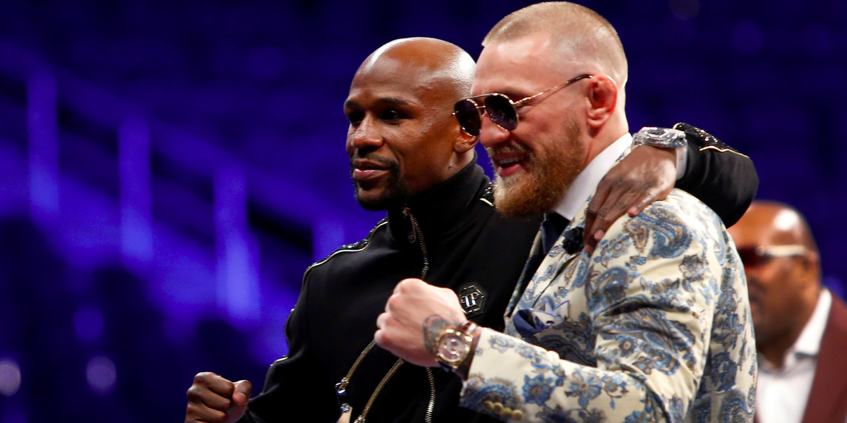 Floyd Mayweather just hung a giant Conor McGregor picture in his $26 million Beverly Hills mansion