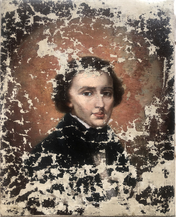 Nieznany portret Fryderyka Chopina przed konserwacją